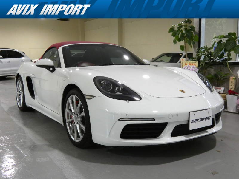 ポルシェ 718 ボクスター S 右H 正規D車 7速PDK ｽﾎﾟｰﾂｸﾛﾉPKG 赤幌 ﾌﾞﾗｯｸ/ﾎﾞﾙﾄﾞｰﾚｯﾄﾞﾂｰﾄﾝﾚｻﾞｰPKG GTｽﾎﾟｰﾂｽﾃｱﾘﾝｸﾞ ｼｰﾄﾋｰﾀｰ PCMﾅﾋﾞ Bｶﾒﾗ&PAS ｸﾙｺﾝ ﾊﾞｲｷｾﾉﾝHL(PDLS付) 電動格納ﾐﾗｰ PASM 赤ｷｬﾘﾊﾟｰ 純正19ｲﾝﾁAW 禁煙