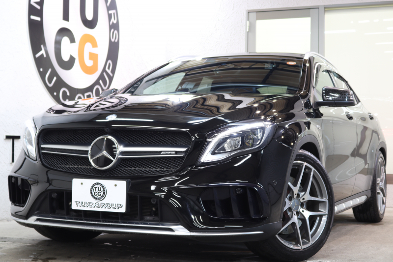 AMG GLA GLA45 4MATIC ﾚｰﾀﾞｰｾｰﾌﾃｨPKG　後期 ｷｰﾚｽｺﾞｰ 黒本革 ﾊﾟﾉﾗﾏSR HDDﾅﾋﾞTV ｽﾏﾎ連携 ﾊﾞｯｸｶﾒﾗ PTS LED-H/L 自動Rｹﾞｰﾄ AMG専用装備&ﾁｭｰﾆﾝｸﾞ 7AT　2年保証