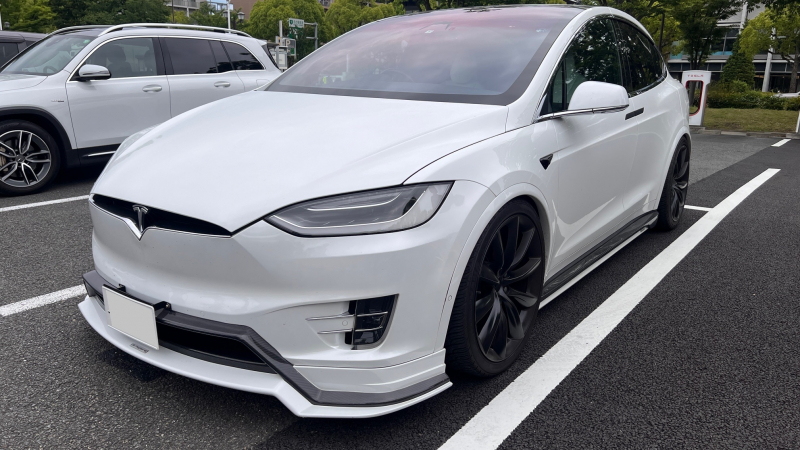 テスラ モデルX 5人乗  CE RAPTORカーボンエアロ　22インチマットブラックタービンAW オートパイロットアップデート済み