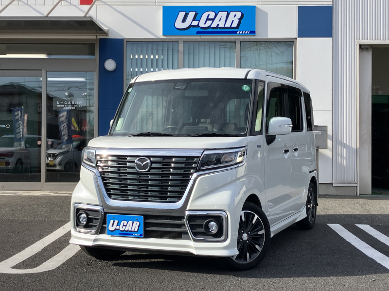 マツダ フレアワゴン カスタムスタイル　ハイブリッドXS　衝突軽減ブレーキ・Pセンサー・シートヒーター・CDデッキ・両側パワスラ・アルミホイール・禁煙車