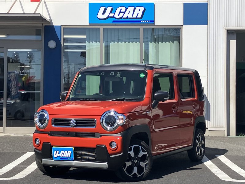 スズキ ハスラー ハイブリッドXターボ　全方位モニター付メモリーナビ装着車・ドラレコ・ETC・クルコン・シートヒーター・LED・パドルシフト・ブレーキサポート・禁煙車