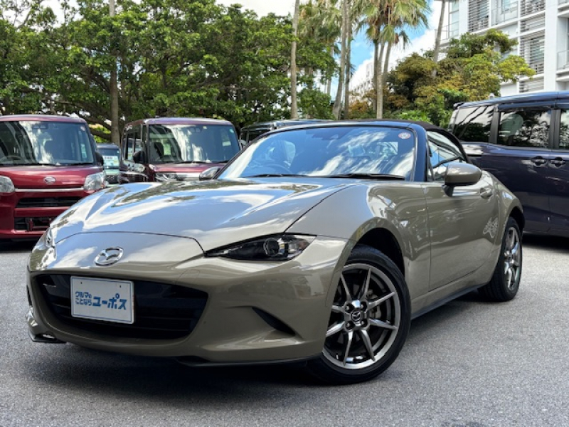 マツダ ロードスター ブラウントップ　OP10年保証対象車茶革シート　6速マニュアル　オープン　コーナーセンサー　BSM