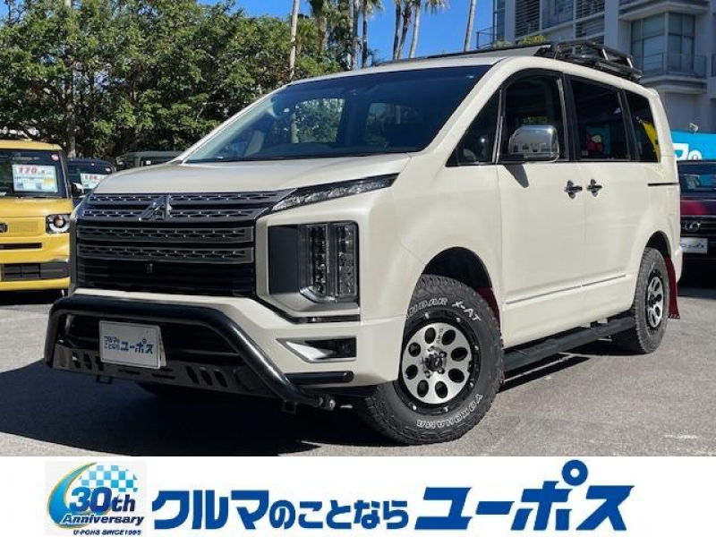 三菱 デリカD:5 OP10年保証対象車　KADDISルーフラック／ディフレクター／リアラダー　BATTLEZ（JAOS製）リフトアップ　ベッドキット　360度カメラ　パワーバックドア　フリップダウンモニター