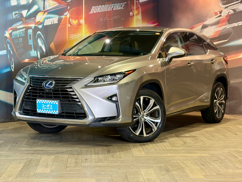 レクサス RXハイブリッド 450h　バージョンL　OP5年保証対象車　純正オーディオ（CD／DVD／Blu－ray／Bluetooth） パノラミックビューモニター　レーダークルーズコントロール　ヘッドアップディスプレイ　クリアランスソナー　BSM