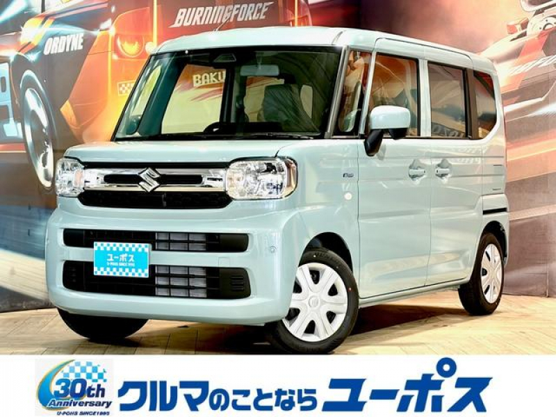 スズキ スペーシア ハイブリッドX　登録済み未使用車　デュアルセンサーブレーキサポートII　両側パワースライドドア　OP10年保証対象　LEDヘッドライト　アダプティブクルーズコントロール（ACC）シートヒーター　クリアランスソナー
