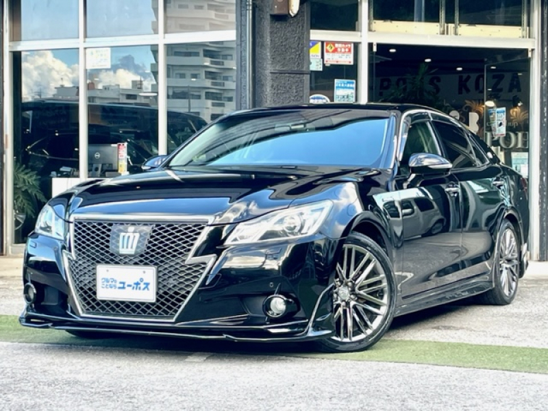 トヨタ クラウンハイブリッド アスリート G　レザーシート　パワーシート　コーナーセンサー　純正18インチアルミ　純正HDDナビ　電動リアシェード