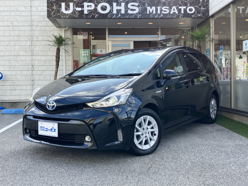 トヨタ プリウスα S　5人乗り　トヨタ純正ナビ　バックカメラ　フルセグTV【キャンセラー付き】　ビルトインETC　ステアリングスイッチ　フォグランプ　電動格納ミラー　オートライト　プッシュスタート　LEDヘッドライト