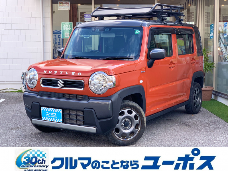 スズキ ハスラー ハイブリッドG　　OP10年保証対象車　社外ナビ　コーナーセンサー　ルーフラック　バックカメラ　純正スチールホイール