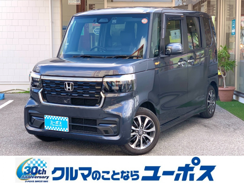 ホンダ N-BOX カスタム　ワンオーナー　OP10年保証対象車　全方位カメラ　両側パワースライドドア　レザーシートカバー　前後ドライブレコーダー　コーナーセンサー　レーダークルーズコントロール　ホンダセンシング　LEDライト