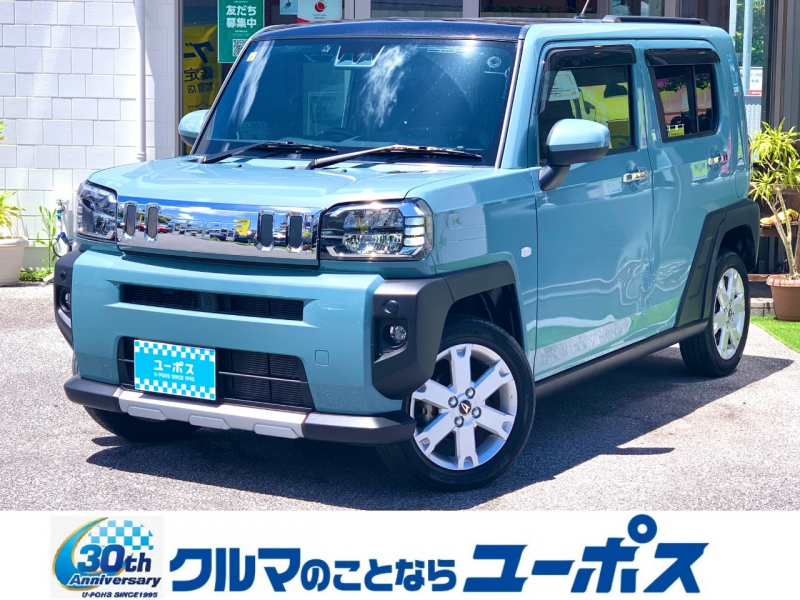 ダイハツ タフト G　クロムベンチャー　パノラマルーフ　ETC車載器　リアスモークフィルム　バックモニター　コーナーセンサー　LEDヘッドライト　スマートアシスト　社外ナビ　フルセグTV　前席シートヒーター　アイドリングストップ