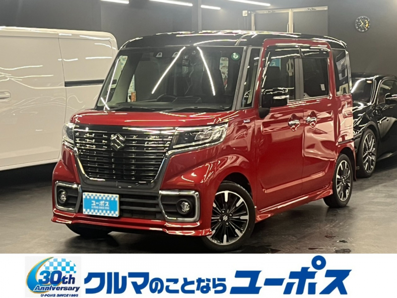 スズキ スペーシア カスタムハイブリッドXS　SDナビ　バックモニター　クルーズコントロール　ETC　ドライブレコーダー　運転席シートヒーター　アイドリングストップ　クリアランスソナー　ハーフレザーシート　両側パワースライドドア　スマートキー