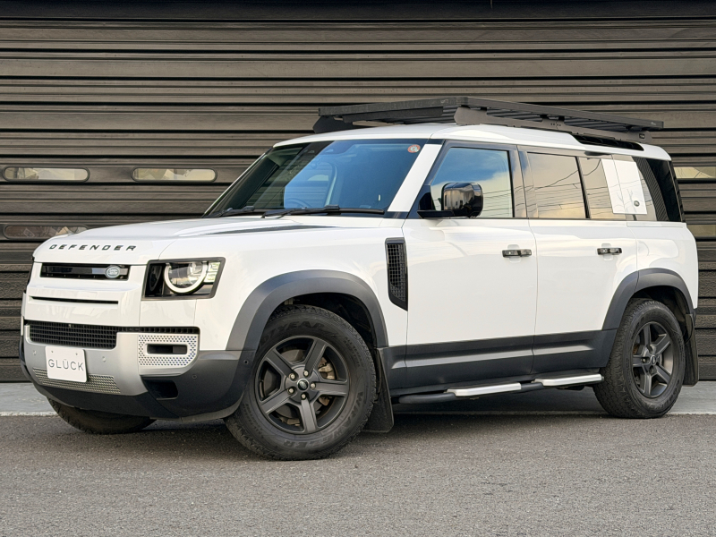ランドローバー ディフェンダー 110 2.0L P300 4WD 禁煙車 エアサス シートヒーター 3Dサラウンドカメラ サイドステップ AppleCarPlay AndroidAuto 社外ドラレコ ステアリングヒーター マッドフラップ ルーフキャリアー 純正18AW ACC ウェルカムライト