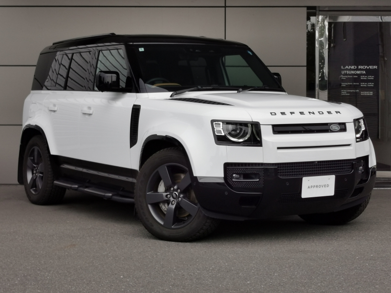 ランドローバー ディフェンダー 110 XダイナミックHSE 3.0L D300 4WD エアサスペンション スライディングパノラミックルーフ 固定式サイドステップ コールドクライメートパック ヴィンテージタンレザー インテリアリアビューミラー ブラックエクステリアパック メリディアンサウンド