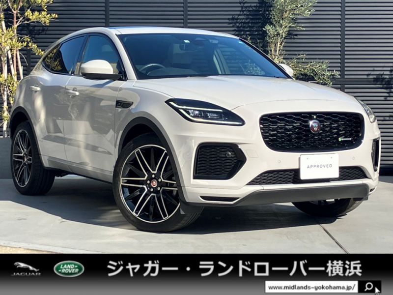 ジャガー E-PACE RダイナミックSE2.0L P250 4WD 1オーナー ガラスルーフ 21インチスタイル1078ホイール ブラックパック コールドクライメートパック アダプティブダイナミクス MERIDIANサウンド ステアリングヒーター プレミアムLEDヘッドライト 11.4ナビ