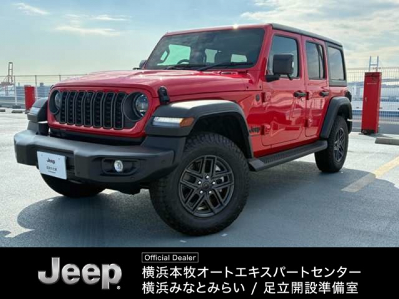 ジープ ラングラー アンリミテッド スポーツ 4WD　ACC　Apple　CarPlay　コーナーセンサー　リアビューカメラ　ナビ　サイドカメラ　ETC　　スマートキー　アイドリングストップ　フロントカメラ　アルミホイール　認定中古車