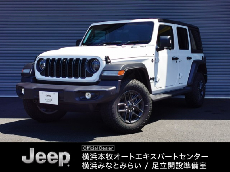 ジープ ラングラー アンリミテッド スポーツ　4WD　ACC　Apple　CarPlay　コーナーセンサー　リアビューカメラ　ナビ　サイドカメラ　ETC 登録済未使用車　スマートキー　アイドリングストップ　フロントカメラ　アルミホイール　認定中古車
