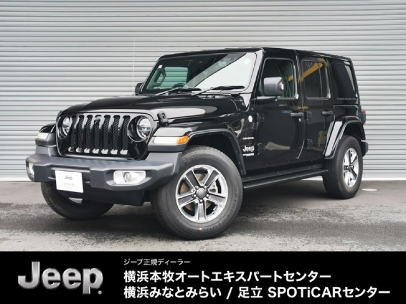 ジープ ラングラー アンリミテッド サハラ3.6L 　パワーサイドステップ　黒革シート　4WD　純正ナビテレビ付き　　フロント・リア・サイドカメラ搭載　シートヒーター　アルパインスピーカー　認定中古車　ETC