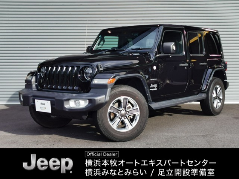 ジープ ラングラー アンリミテッド サハラ2.0L サンライダーフリップトップ　 黒革シート　4WD　純正ナビテレビ付き　フロント・リア・サイドカメラ搭載　シートヒーター　ステップ標準　アルパインスピーカー　認定中古