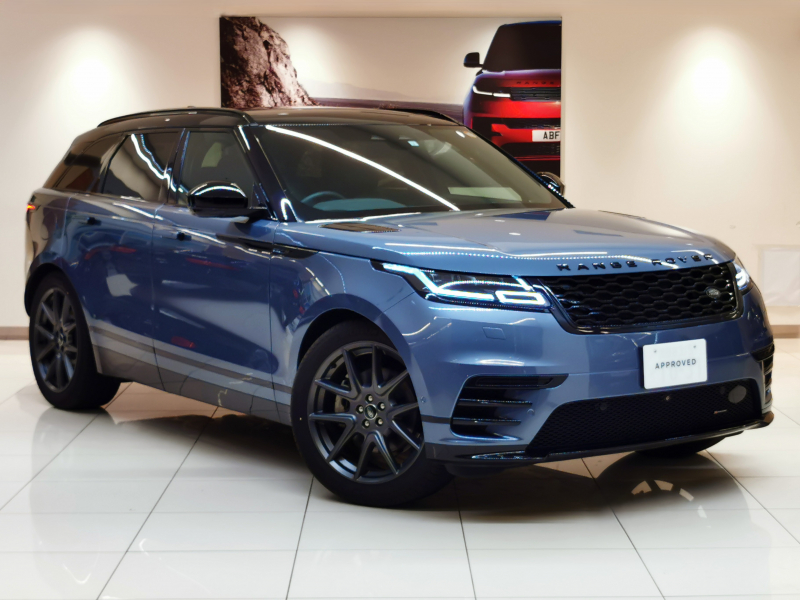 ランドローバー レンジローバー VELAR RダイナミックS 2.0L P250 AWD 1オーナー 黒青革シート サンルーフ フロントシートヒーター MERIDIANサウンド 電子制御エアサスペンション ブラックエクステリアパック 21インチアルミホイール ステアリングヒーター ブラックコントラストルーフ