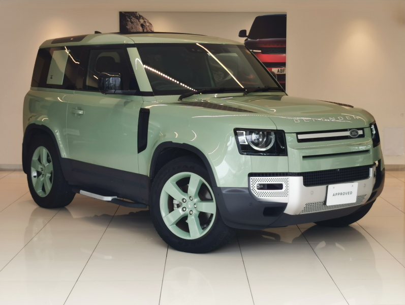 ランドローバー ディフェンダー 90 75thリミテッドエディション 2.0L P300 AWD 1オーナー 黒革シート サンルーフ フロントシートヒーター＆クーラー、リアシートヒーター 電子制御エアサスペンション ヘッドアップディスプレイ フィックスドサイドステップ ステアリングヒーター