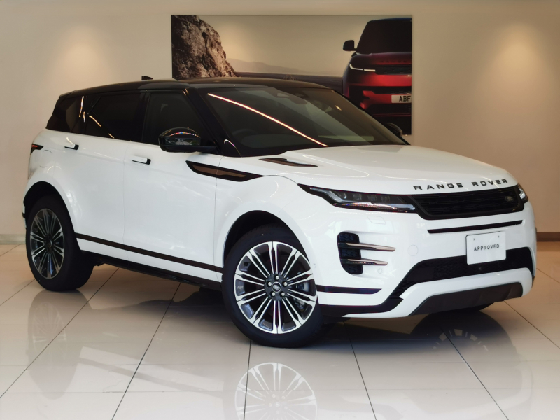 ランドローバー レンジローバー EVOQUE ダイナミックHSE 1.5L P300e AWD 登録済未使用車 黒革シート サンルーフ フロントシートヒーター＆クーラー、リアシートヒーター MERIDIANサウンド ワイヤレスデバイスチャージング 20インチアルミホイール ステアリングヒーター
