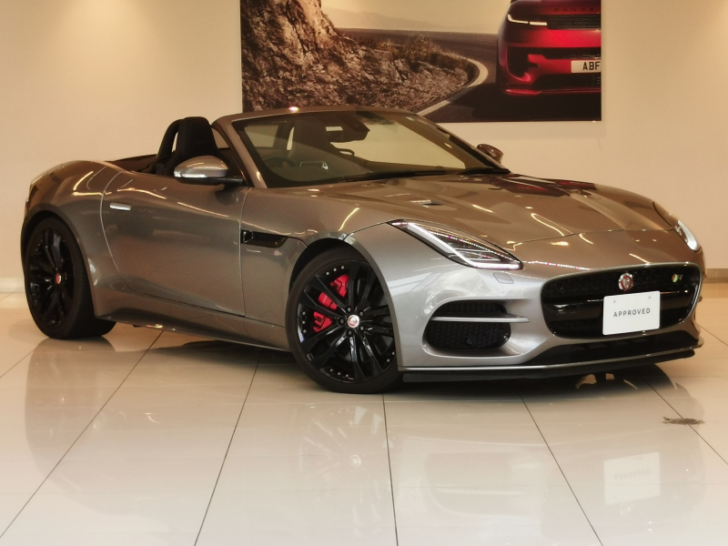 ジャガー Fタイプ コンバーチブル R 5.0L V8S/C P550 AWD シートヒーター＆クーラー アクティブスポーツエグゾースト MERIDIANサラウンドシステム 20インチアルミホイール クルーズコントロール ステアリングヒーター 電動調整ステアリングコラム メモリーシート