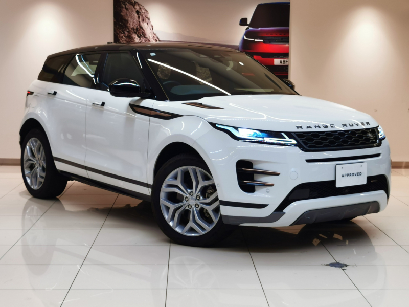 ランドローバー レンジローバー EVOQUE Rダイナミック S 2.0L P250 AWD 1オーナー 黒革シート フロントシートヒーター 20インチアルミホイール ブラックコントラストルーフ ACC プレミアムLEDヘッドライト ブラインドスポットモニター パドルシフト