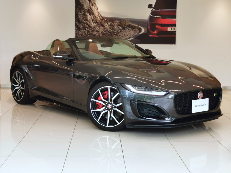 ジャガー Fタイプ コンバーチブル R 5.0L V8S/C P575 AWD 1オーナー 茶革シート シートヒーター＆クーラー インタラクティブドライバーディスプレイ MERIDIANサウンド 20インチアルミホイール ブラックエクステリアパック 電動調整ステアリングコラム クルーズコントロール